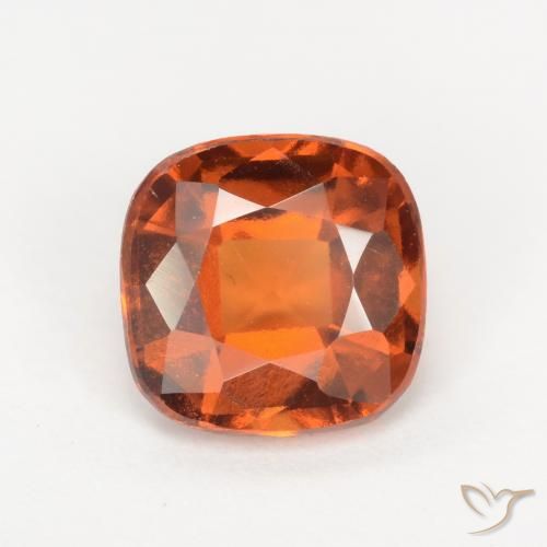 1.75ct Naturel Orange foncé Grenat Hessonite, Coussin, VS