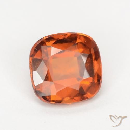 Grenat Hessonite Orange foncé naturelle Coussin, 1.75 ct, VS