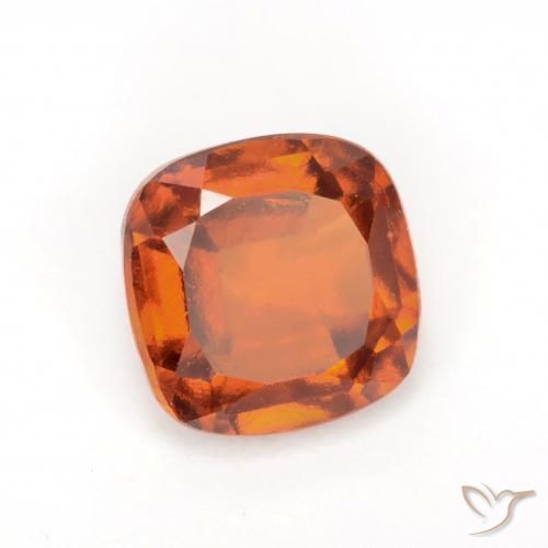 Grenat Hessonite Orange foncé naturelle Coussin, 1.94 ct, VS