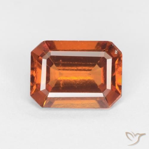 1.50ct Naturel Orange moyen-foncé Grenat Hessonite, Taille émeraude, VS-SI