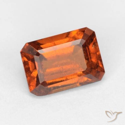 Grenat Hessonite Orange foncé naturelle Octogone / coupe Émeraude, 1.35 ct, VS-SI