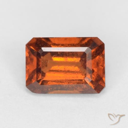 Grenat Hessonite Orange foncé naturelle Octogone / coupe Émeraude, 1.35 ct, VS-SI