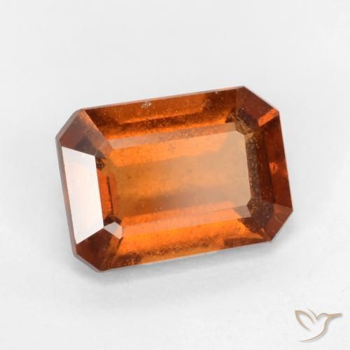 Grenat Hessonite Orange foncé naturelle Octogone / coupe Émeraude, 1.77 ct, SI