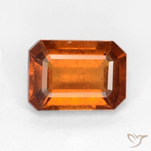 Grenat Hessonite Orange foncé naturelle Octogone / coupe Émeraude, 1.77 ct, SI