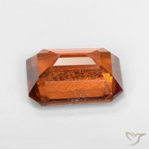 Grenat Hessonite Orange foncé naturelle Octogone / coupe Émeraude, 1.77 ct, SI