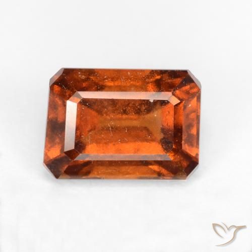 Grenat Hessonite Orange foncé naturelle Octogone / coupe Émeraude, 1.44 ct, SI