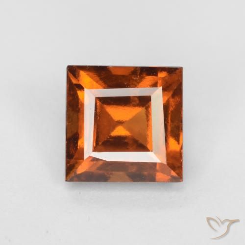 Grenat Hessonite Orange foncé naturelle Carré, 1.55 ct, VS-SI