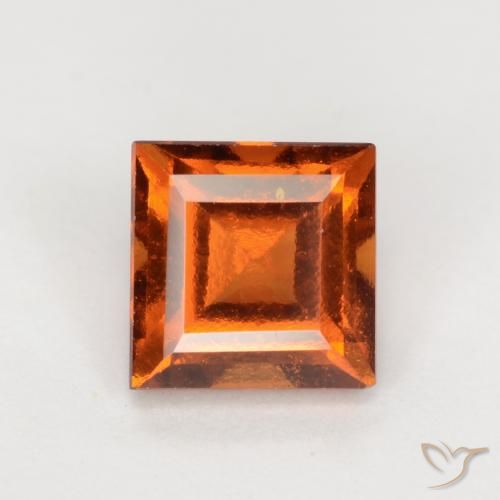 1.53ct Naturel Orange rougeâtre Grenat Hessonite, Carré, VS