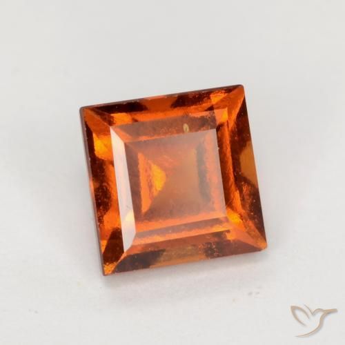 Grenat Hessonite Orange rougeâtre naturelle Carré, 1.53 ct, VS