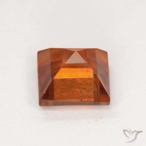 Grenat Hessonite Orange rougeâtre naturelle Carré, 1.53 ct, VS