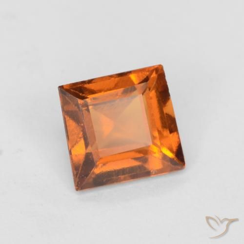 Grenat Hessonite Orange moyen naturelle Carré, 0.99 ct, VS