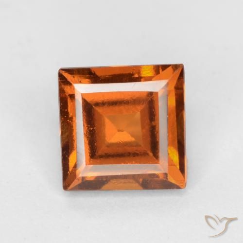Grenat Hessonite Orange foncé naturelle Carré, 1.37 ct, VS