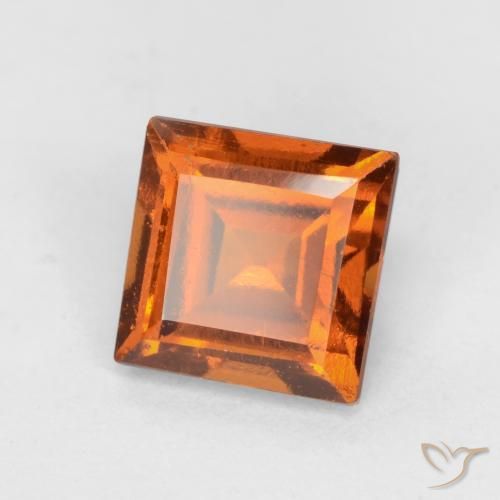 Grenat Hessonite Orange foncé naturelle Carré, 1.37 ct, VS