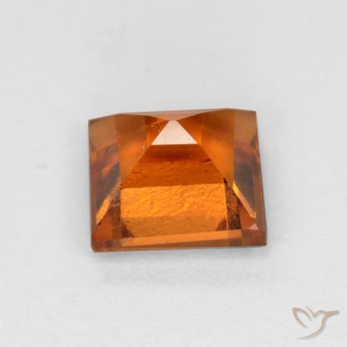 Grenat Hessonite Orange foncé naturelle Carré, 1.37 ct, VS