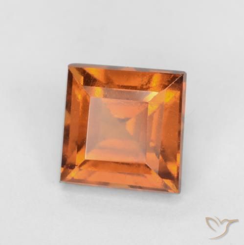 Grenat Hessonite Orange foncé naturelle Carré, 1.52 ct, VS