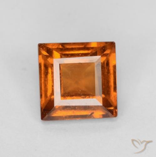 Grenat Hessonite Orange foncé naturelle Carré, 1.42 ct, SI