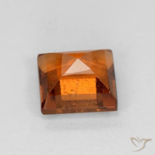 Grenat Hessonite Orange foncé naturelle Carré, 1.42 ct, SI