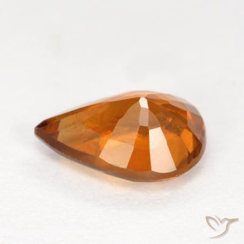 Grenat hessonite orange naturelle en forme de poire, 1,22 ct, VS-SI