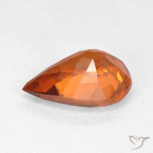 Grenat Hessonite Orange moyen-foncé naturelle En forme de poire, 1.17 ct, VS-SI