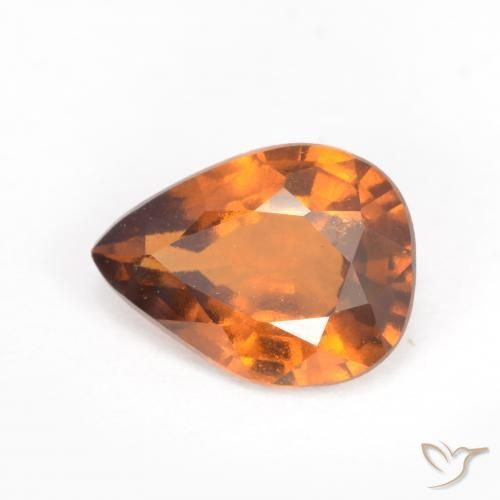 Grenat Hessonite Orange terreux naturelle En forme de poire, 1.20 ct, VS-SI