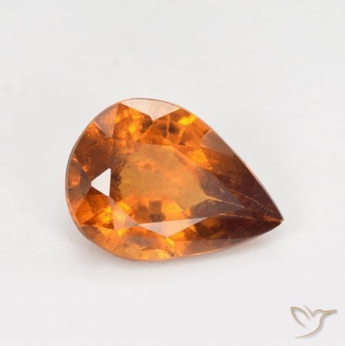 Grenat Hessonite Orange foncé naturelle En forme de poire, 1.17 ct, VS-SI
