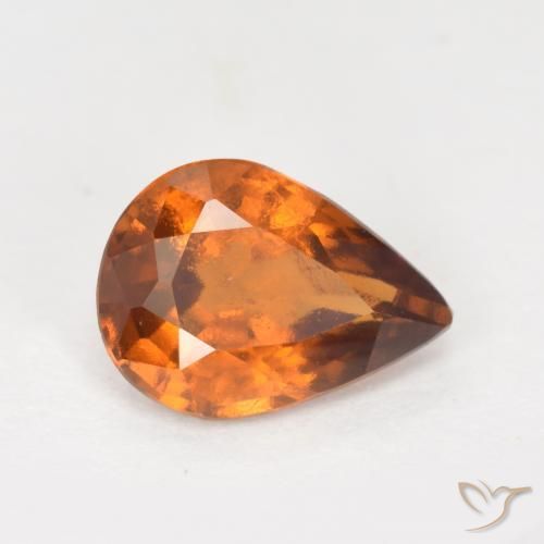 Grenat Hessonite Orange moyen-foncé naturelle En forme de poire, 1.14 ct, VS-SI