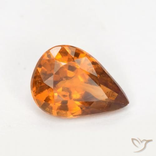 Grenat Hessonite Orange terreux naturelle En forme de poire, 1.21 ct, VS-SI