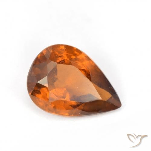 Grenat Hessonite Orange moyen-foncé naturelle En forme de poire, 1.15 ct, VS-SI