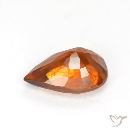 Grenat Hessonite Orange moyen-foncé naturelle En forme de poire, 1.15 ct, VS-SI