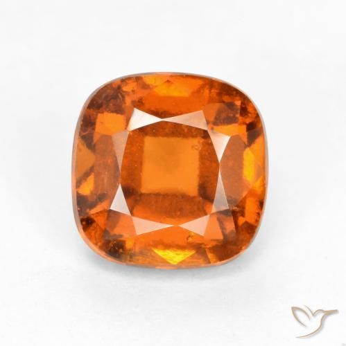 Grenat Hessonite Orange moyen naturelle Coussin, 2.10 ct, VS