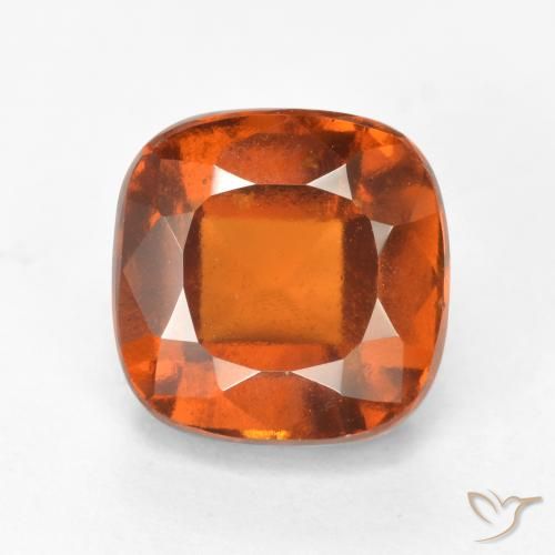 Grenat Hessonite Orange foncé naturelle Coussin, 2.50 ct, VS