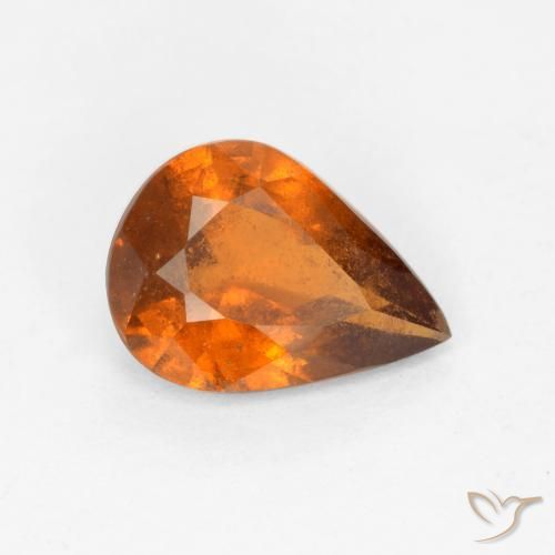 Grenat Hessonite Orange moyen-foncé naturelle En forme de poire, 1.11 ct, SI