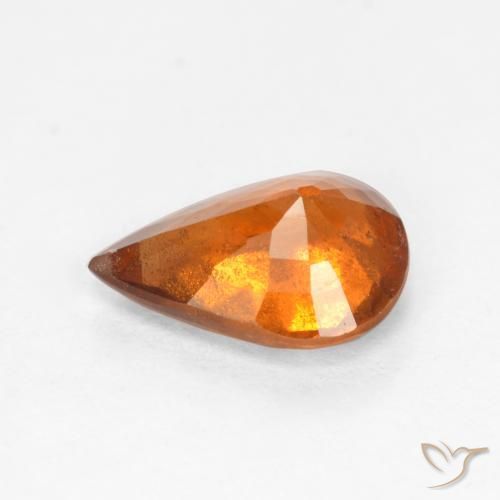 Grenat Hessonite Orange moyen-foncé naturelle En forme de poire, 1.11 ct, SI