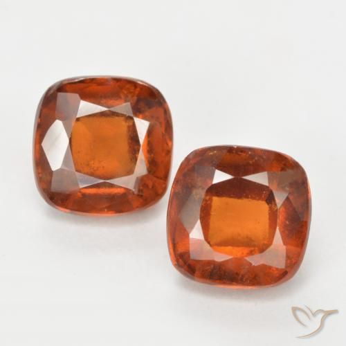 4.62ctw Naturel Orange moyen Grenat Hessonite, Coussin, VS-SI
