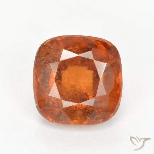 2.12ct Naturel Orange foncé Grenat Hessonite, Coussin, SI