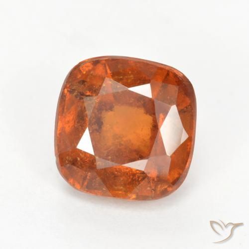 Grenat Hessonite Orange foncé naturelle Coussin, 2.12 ct, SI