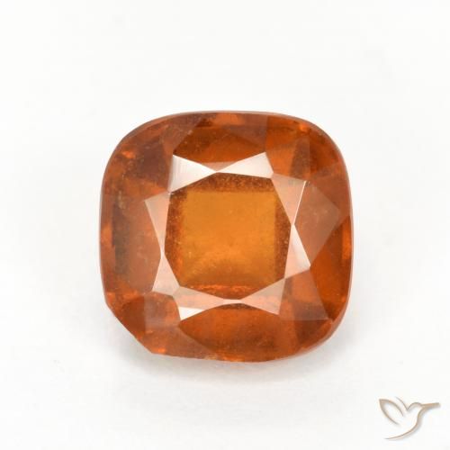 2.07ct Naturel Orange foncé Grenat Hessonite, Coussin, VS-SI