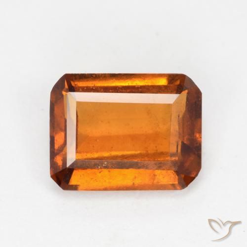 1.45ct Naturel Orange foncé Grenat Hessonite, Taille émeraude, SI