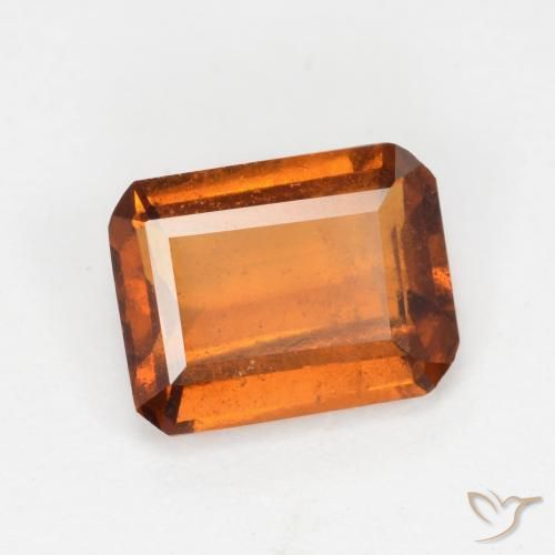 Grenat Hessonite Orange foncé naturelle Octogone / coupe Émeraude, 1.45 ct, SI