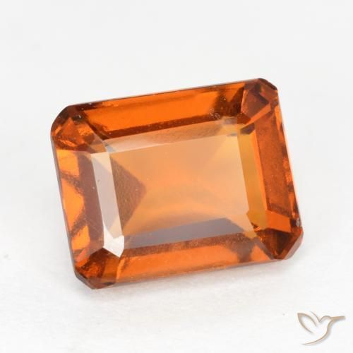 Grenat Hessonite Orange foncé naturelle Octogone / coupe Émeraude, 2.12 ct, VS