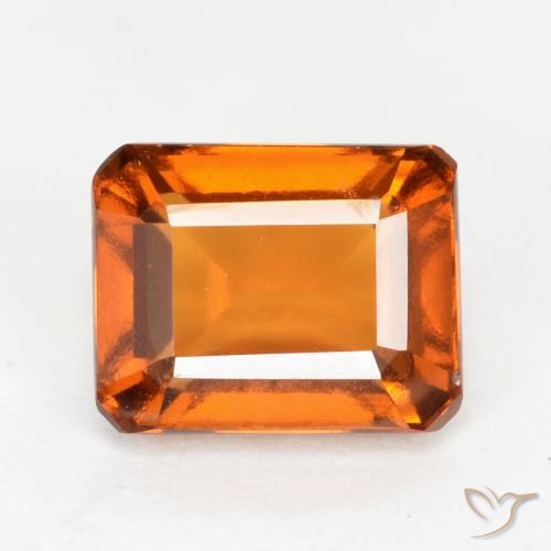 Grenat Hessonite Orange foncé naturelle Octogone / coupe Émeraude, 2.12 ct, VS