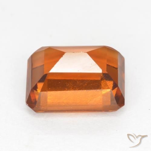Grenat Hessonite Orange foncé naturelle Octogone / coupe Émeraude, 2.12 ct, VS