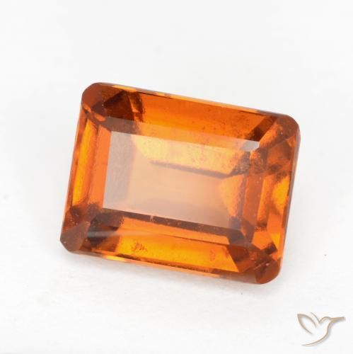 2.13ct Naturel Orange foncé Grenat Hessonite, Taille émeraude, VS-SI