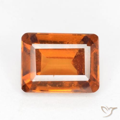 Grenat Hessonite Orange foncé naturelle Octogone / coupe Émeraude, 2.13 ct, VS-SI