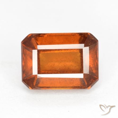 Grenat Hessonite Orange foncé naturelle Octogone / coupe Émeraude, 2.21 ct, SI