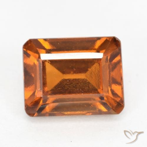Grenat Hessonite Orange rougeâtre naturelle Octogone / coupe Émeraude, 2.58 ct, VS