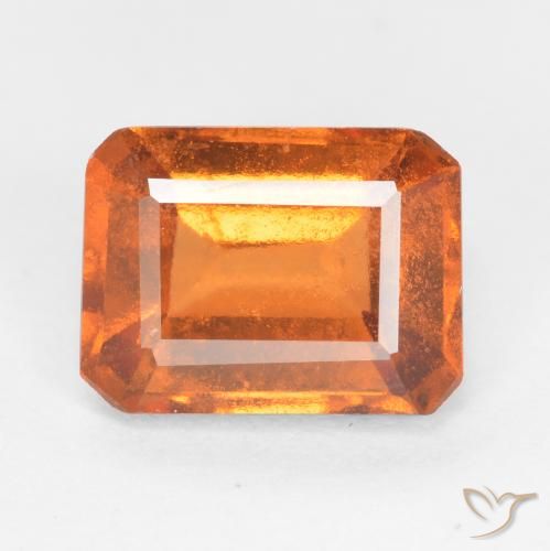 1.72ct Naturel Ambre orange Grenat Hessonite, Taille émeraude, SI