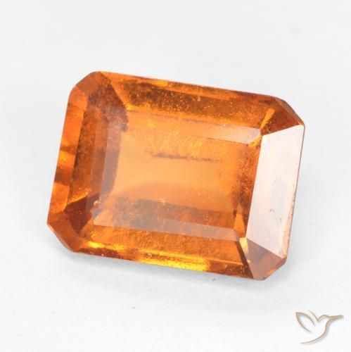 Grenat Hessonite Ambre orange naturelle Octogone / coupe Émeraude, 1.72 ct, SI