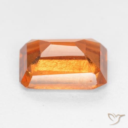 Grenat Hessonite Ambre orange naturelle Octogone / coupe Émeraude, 1.72 ct, SI