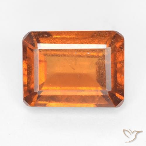 1.90ct Naturel Orange foncé Grenat Hessonite, Taille émeraude, SI